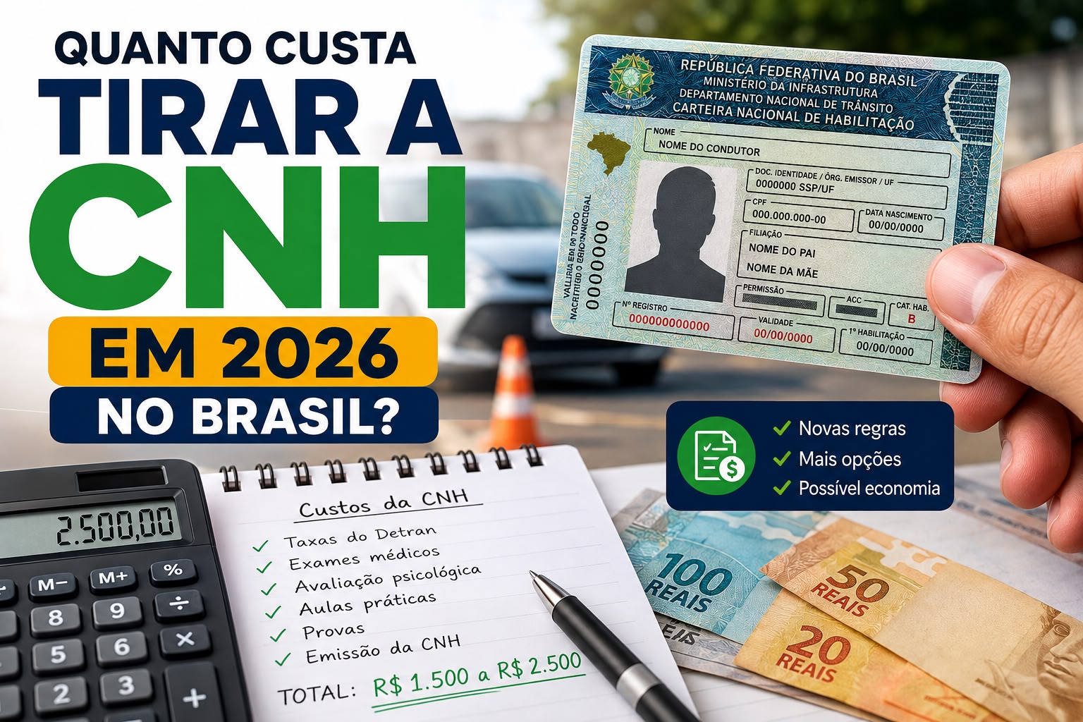 Quanto custa tirar a CNH em 2026 no Brasil